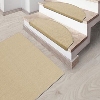 casa pura Marchette d’Escalier en Sisal Naturel – 1 Pièce Tapis pour Marche Antidérapant Bordure en Coton Protection Élégante et Durable – Modèle Sylt (Ivoire 24x65 cm Demilune) - Publicité casa pura Marchette d’Escalier en Sisal Naturel – 1 Pièce Tapis pour Marche Antidérapant Bordure en Coton Protection Élégante et Durable – Modèle Sylt (Ivoire 24x65 cm Demilune) - Publicité
