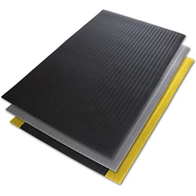Floordirekt Tapis de travail anti-fatigue 120 x 150 cm Noir Tapis de travail ergonomique Surface nervurée antidérapante et amortissante - Publicité Floordirekt Tapis de travail anti-fatigue 120 x 150 cm Noir Tapis de travail ergonomique Surface nervurée antidérapante et amortissante - Publicité