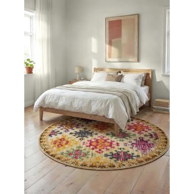 Benuta - Casa - Multicolore/beige - Rond 120cm - Tapis - Publicité Benuta - Casa - Multicolore/beige - Rond 120cm - Tapis - Publicité