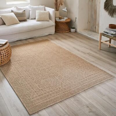 Nazar Tapis Nature, Naturel Boheme, Aspect Jute, Salon, Chambre, Couloirs, Extérieur, Couleur Naturelle (160x230 cm, 8729 Beige) - Publicité Nazar Tapis Nature, Naturel Boheme, Aspect Jute, Salon, Chambre, Couloirs, Extérieur, Couleur Naturelle (160x230 cm, 8729 Beige) - Publicité