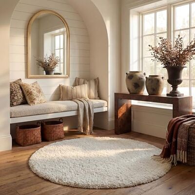 Safavieh Crosby Round White 122x122 cm Tapis - Publicité Safavieh Crosby Round White 122x122 cm Tapis - Publicité