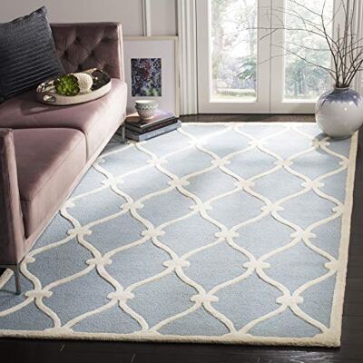 SAFAVIEH Tapis Moderne pour Salon, Salle à Manger, Chambre à Coucher Cambridge Collection, Tapis à Poil Court, Bleu et Ivoire, 183 X 274 cm - Publicité SAFAVIEH Tapis Moderne pour Salon, Salle à Manger, Chambre à Coucher Cambridge Collection, Tapis à Poil Court, Bleu et Ivoire, 183 X 274 cm - Publicité