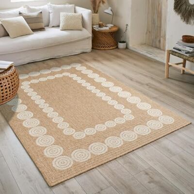 Nazar Tapis Nature, Naturel Boheme, Aspect Jute, Salon, Chambre, Couloirs, Extérieur, Couleur Naturelle (120x170 cm, Blanc) - Publicité Nazar Tapis Nature, Naturel Boheme, Aspect Jute, Salon, Chambre, Couloirs, Extérieur, Couleur Naturelle (120x170 cm, Blanc) - Publicité