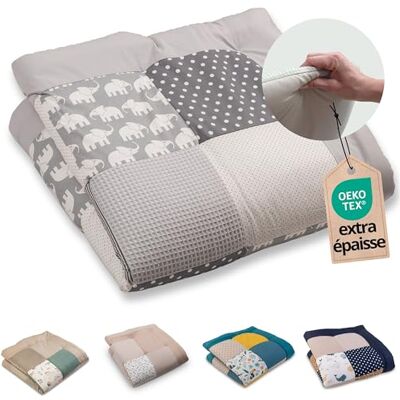 ULLENBOOM Tapis d'Éveil pour Bébé 100x100 cm 100% OEKO-TEX, Épais et Rembourré Idéal pour Jeux, Motricité et Sol Enfant -Eléphant gris - Publicité ULLENBOOM Tapis d'Éveil pour Bébé 100x100 cm 100% OEKO-TEX, Épais et Rembourré Idéal pour Jeux, Motricité et Sol Enfant -Eléphant gris - Publicité