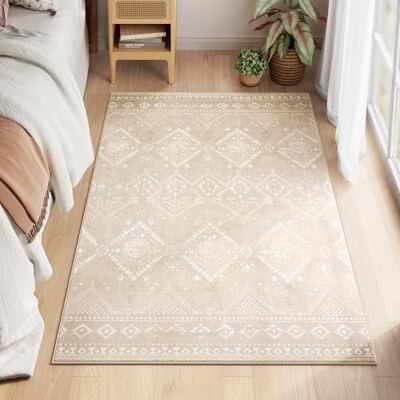 SONGMICS HOME Tapis Bohème, 170 x 120 cm, Antidérapant Tapis de Chambre, pour Salon, Beige Cappuccino, Collection VERINA TAR027K01 - Publicité SONGMICS HOME Tapis Bohème, 170 x 120 cm, Antidérapant Tapis de Chambre, pour Salon, Beige Cappuccino, Collection VERINA TAR027K01 - Publicité