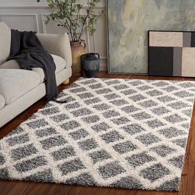 NADUVI Tapis en Tissu Dallas Gris - Rectangle 150x90 cm - Publicité NADUVI Tapis en Tissu Dallas Gris - Rectangle 150x90 cm - Publicité