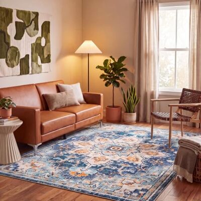Tapis Safavieh Madison - Bleu/Auberge - 185x275cm - Publicité Tapis Safavieh Madison - Bleu/Auberge - 185x275cm - Publicité