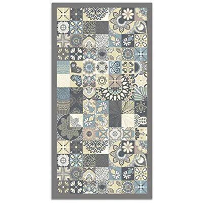 Tapis en Vinyle Bleu - Design Imprimé Original - 80x300cm - Revêtement de Sol - Publicité Tapis en Vinyle Bleu - Design Imprimé Original - 80x300cm - Revêtement de Sol - Publicité