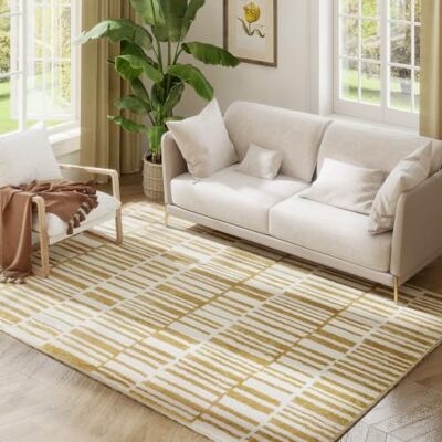 HOMCOM Tapis Salon 200 x 140 cm Tapis à Poils Courts, Lavable en Machine, hypoallergénique, pour Salon, Chambre à Coucher, Bureau, Jaune - Publicité HOMCOM Tapis Salon 200 x 140 cm Tapis à Poils Courts, Lavable en Machine, hypoallergénique, pour Salon, Chambre à Coucher, Bureau, Jaune - Publicité