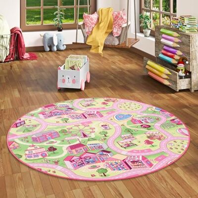 Snapstyle - Girls Village - 133x133 cm - Tapis pour enfants - Publicité Snapstyle - Girls Village - 133x133 cm - Tapis pour enfants - Publicité