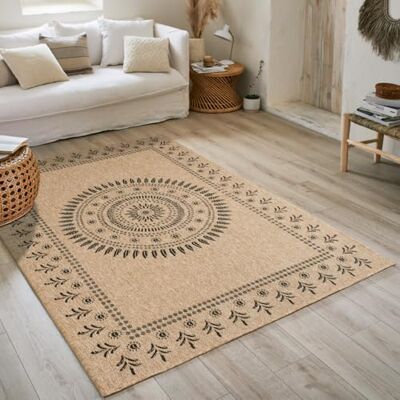Nazar Tapis Nature, Naturel Boheme, Aspect Jute, Salon, Chambre, Couloirs, Extérieur, Couleur Naturelle (120x170 cm, 8874 Noir) - Publicité Nazar Tapis Nature, Naturel Boheme, Aspect Jute, Salon, Chambre, Couloirs, Extérieur, Couleur Naturelle (120x170 cm, 8874 Noir) - Publicité