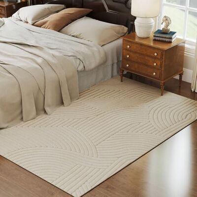 HOMCOM Tapis Salon 230 x 160 cm Poils Épais Géométrique Moelleux Crème - Publicité HOMCOM Tapis Salon 230 x 160 cm Poils Épais Géométrique Moelleux Crème - Publicité