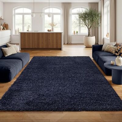 SIMPEX Tapis Shaggy Bleu Marine à Poils Longs 160x230 cm Doux Moderne uni Parfait pour Grand Salon ou Chambre Confort Premium - Publicité SIMPEX Tapis Shaggy Bleu Marine à Poils Longs 160x230 cm Doux Moderne uni Parfait pour Grand Salon ou Chambre Confort Premium - Publicité