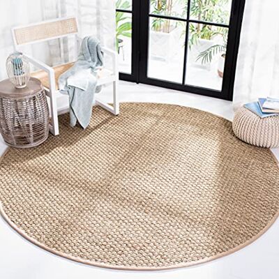 Tapis en fibre naturelle beige Safavieh - Tapis - Publicité Tapis en fibre naturelle beige Safavieh - Tapis - Publicité