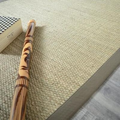 Decoweb Tapis Jonc de mer Kalapa Fin Panama Ganse Coton Taupe 140 x 200 cm - Publicité Decoweb Tapis Jonc de mer Kalapa Fin Panama Ganse Coton Taupe 140 x 200 cm - Publicité