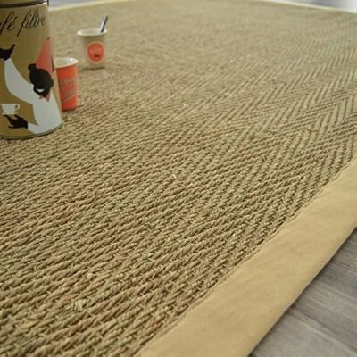 Decoweb - Bihar fin chevron - Chevron - Beige - Rug - Publicité Decoweb - Bihar fin chevron - Chevron - Beige - Rug - Publicité