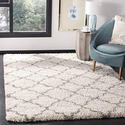 SAFAVIEH Tapis Shag Pour Salon, Salle à manger, Chambre à coucher Hudson Shag Collection, Tapis à poil long, Ivoire et Gris, 155 X 229 cm - Publicité SAFAVIEH Tapis Shag Pour Salon, Salle à manger, Chambre à coucher Hudson Shag Collection, Tapis à poil long, Ivoire et Gris, 155 X 229 cm - Publicité