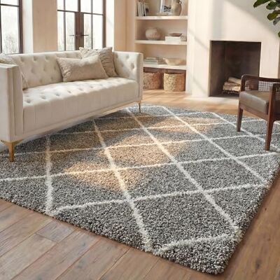 Myla Gris et Ivoire 244 x 305 cm - Tapis - Publicité Myla Gris et Ivoire 244 x 305 cm - Tapis - Publicité