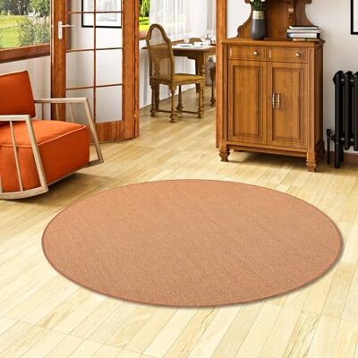Snapstyle Tapis Astra en sisal tissé en Fibres Naturelles Rond Brun 4 Tailles Disponibles - Publicité Snapstyle Tapis Astra en sisal tissé en Fibres Naturelles Rond Brun 4 Tailles Disponibles - Publicité