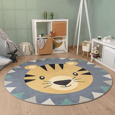 Paco Home Tapis Rond Chambre Enfant Bebe Fille Garcon Tête De Lion Tête d'ours Lavable en Machine Moderne, Dimension:160 cm Rond, Couleur:Multicolore - Publicité Paco Home Tapis Rond Chambre Enfant Bebe Fille Garcon Tête De Lion Tête d'ours Lavable en Machine Moderne, Dimension:160 cm Rond, Couleur:Multicolore - Publicité