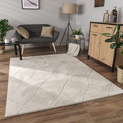 PACO HOME - Tappeto Salotto Moderno - 60x100 cm - Crème - Rug - Publicité PACO HOME - Tappeto Salotto Moderno - 60x100 cm - Crème - Rug - Publicité