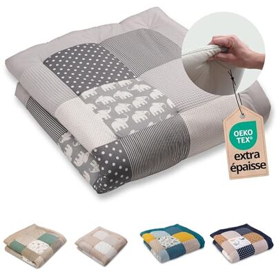ULLENBOOM Tapis d'Éveil pour Bébé 120x120 cm 100% OEKO-TEX, Épais et Rembourré Idéal pour Jeux, Motricité et Sol Enfant -Eléphant gris - Publicité ULLENBOOM Tapis d'Éveil pour Bébé 120x120 cm 100% OEKO-TEX, Épais et Rembourré Idéal pour Jeux, Motricité et Sol Enfant -Eléphant gris - Publicité