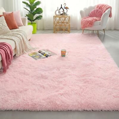 Amdrebio Tapis Pelucheux à Poils Longs pour Chambre de Fille et Salon – Tapis Rose, Décoration Mignonne pour Bébé – 1,2 x 1,8 m - Publicité Amdrebio Tapis Pelucheux à Poils Longs pour Chambre de Fille et Salon – Tapis Rose, Décoration Mignonne pour Bébé – 1,2 x 1,8 m - Publicité
