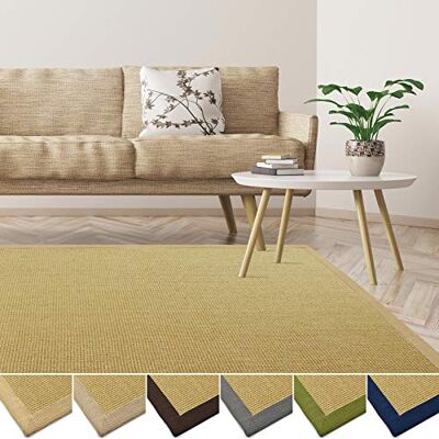 casa pura Tapis en sisal écologique antidérapant, résistant idéal Salon, Chambre, Cuisine Nature 200x200cm - Publicité casa pura Tapis en sisal écologique antidérapant, résistant idéal Salon, Chambre, Cuisine Nature 200x200cm - Publicité