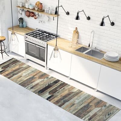 CREARREDA Tapis de Cuisine antidérapant Vintage Wood 50x240 Tapis de Protection de Sol en Vinyle 100% fabriqué en Italie, avec Encre Non Toxique, Ignifuge et résistant à l'eau - Publicité CREARREDA Tapis de Cuisine antidérapant Vintage Wood 50x240 Tapis de Protection de Sol en Vinyle 100% fabriqué en Italie, avec Encre Non Toxique, Ignifuge et résistant à l'eau - Publicité