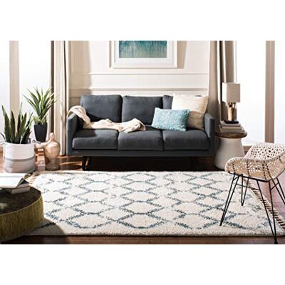 Safavieh Berber Fringe Tapis bleu 160x100cm rectangulaire - Publicité Safavieh Berber Fringe Tapis bleu 160x100cm rectangulaire - Publicité