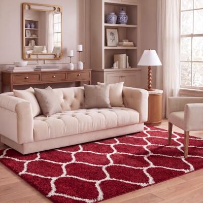 Safavieh - Esther - rouge - polypropylène - tapis - Publicité Safavieh - Esther - rouge - polypropylène - tapis - Publicité