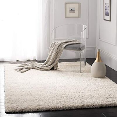 Tapis California Shag de Safavieh - Pile haute, ivoire, 91×152 cm - Publicité Tapis California Shag de Safavieh - Pile haute, ivoire, 91×152 cm - Publicité
