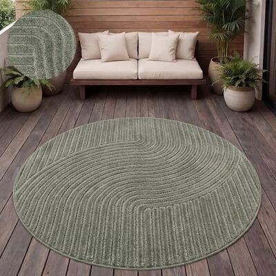 Paco Home Tapis Exterieur Terrasse Salon Cuisine Motif Scandinave Motif Boho Uni, Dimension:160 cm Rond, Couleur:Vert - Publicité Paco Home Tapis Exterieur Terrasse Salon Cuisine Motif Scandinave Motif Boho Uni, Dimension:160 cm Rond, Couleur:Vert - Publicité