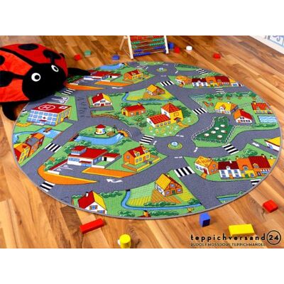 Snapstyle - Little Village - Vert - Rond - Tapis - Publicité Snapstyle - Little Village - Vert - Rond - Tapis - Publicité