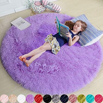Amdrebio Tapis Rond Violet de 1,2 m pour Chambre de Fille, Tapis Circulaire en Fourrure Moelleuse pour Chambre d'enfant, crèche, dortoir, Lavable en Machine, antidérapant, à Poils Longs, Peluche - Publicité Amdrebio Tapis Rond Violet de 1,2 m pour Chambre de Fille, Tapis Circulaire en Fourrure Moelleuse pour Chambre d'enfant, crèche, dortoir, Lavable en Machine, antidérapant, à Poils Longs, Peluche - Publicité