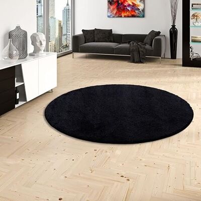 Snapstyle Palace Tapis Shaggy à Poils Longs Rond Noir 4 Tailles Disponibles - Publicité Snapstyle Palace Tapis Shaggy à Poils Longs Rond Noir 4 Tailles Disponibles - Publicité