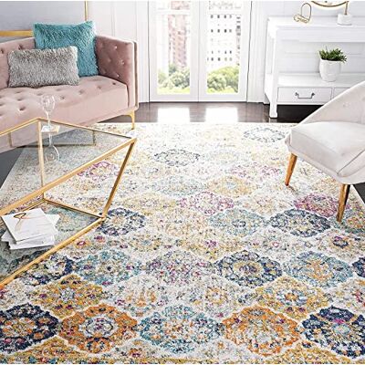 SAFAVIEH Tapis de Sol Vieilli pour Salon, Salle à Manger, Chambre à Coucher Madison Collection, Tapis à Poil Court, Crème et Multi, 200 x 200 cm - Publicité SAFAVIEH Tapis de Sol Vieilli pour Salon, Salle à Manger, Chambre à Coucher Madison Collection, Tapis à Poil Court, Crème et Multi, 200 x 200 cm - Publicité