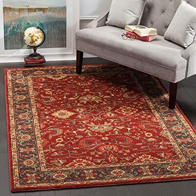 SAFAVIEH Tapis Traditionnel pour Salon, Salle à Manger, Chambre à Coucher Mahal Collection, Tapis à Poil Court, Rouge et Marine, 91 X 152 cm - Publicité SAFAVIEH Tapis Traditionnel pour Salon, Salle à Manger, Chambre à Coucher Mahal Collection, Tapis à Poil Court, Rouge et Marine, 91 X 152 cm - Publicité