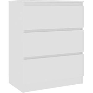 vidaXL Buffet 60x35x76 cm, Bois reconstitué, Blanc, 3 tiroirs, Meuble Salon intérieur, Armoire de Rangement, Organisateur Maison - Publicité vidaXL Buffet 60x35x76 cm, Bois reconstitué, Blanc, 3 tiroirs, Meuble Salon intérieur, Armoire de Rangement, Organisateur Maison - Publicité