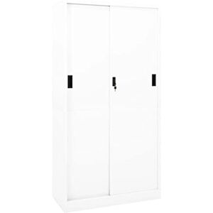 vidaXL Armoire de bureau et porte coulissante Blanc 90x40x180 cm Acier - Publicité vidaXL Armoire de bureau et porte coulissante Blanc 90x40x180 cm Acier - Publicité