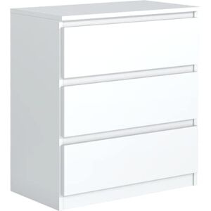 meble masztalerz Commode Blanche Mat avec 3 tiroirs 70 cm, Meuble Rangement, Commode Chambre H : 78,5 cm, L : 70 cm, P : 39 cm Commode avec tiroirs, Commode Chambre Adulte - Publicité