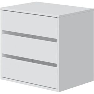 PEGANE Commode avec 3 tiroirs Coloris Blanc Hauteur 56 x Largeur 60 x Profondeur 44 cm - Publicité PEGANE Commode avec 3 tiroirs Coloris Blanc Hauteur 56 x Largeur 60 x Profondeur 44 cm - Publicité