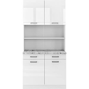 Vicco Bloc Cuisine R-Line, Blanc Haute Brillance, 100cm, PT Marbre, pour Une Combinaison modulaire dans Les Ensembles de Cuisine - Publicité Vicco Bloc Cuisine R-Line, Blanc Haute Brillance, 100cm, PT Marbre, pour Une Combinaison modulaire dans Les Ensembles de Cuisine - Publicité