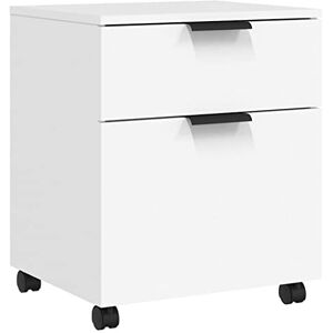 Makastle Caisson Tiroir sur roulettes, Rangement Bureau Mobile, Classeur Mobile à 1 tiroir et 1 Porte, pour Documents, Blanc 45x38x54 cm Bois d'ingénierie - Publicité Makastle Caisson Tiroir sur roulettes, Rangement Bureau Mobile, Classeur Mobile à 1 tiroir et 1 Porte, pour Documents, Blanc 45x38x54 cm Bois d'ingénierie - Publicité