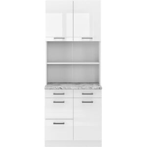Vicco Bloc Cuisine R-Line, Blanc Haute Brillance, 80cm, PT Marbre, pour Une Combinaison modulaire dans Les Ensembles de Cuisine - Publicité Vicco Bloc Cuisine R-Line, Blanc Haute Brillance, 80cm, PT Marbre, pour Une Combinaison modulaire dans Les Ensembles de Cuisine - Publicité