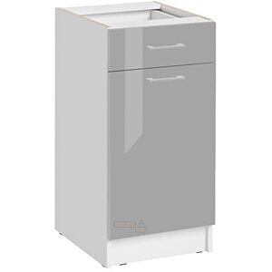 Cuisineandcie Meuble Cuisine Bas ECO Gris Brillant 1 Porte, 1 tiroir L 40cm Meuble Bas Cuisine Rangement, Meuble Cuisine, Placard Cuisine Bas - Publicité Cuisineandcie Meuble Cuisine Bas ECO Gris Brillant 1 Porte, 1 tiroir L 40cm Meuble Bas Cuisine Rangement, Meuble Cuisine, Placard Cuisine Bas - Publicité