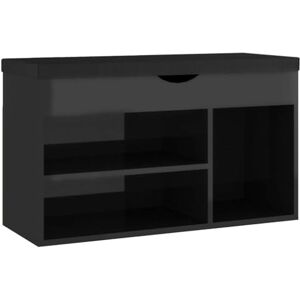 vidaXL Banc à Chaussures et Coussin, Organisateur de Maison, Meuble de Rangement Salon Couloir Entrée Intérieur, Noir Brillant Bois d’Ingénierie - Publicité vidaXL Banc à Chaussures et Coussin, Organisateur de Maison, Meuble de Rangement Salon Couloir Entrée Intérieur, Noir Brillant Bois d’Ingénierie - Publicité