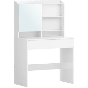 VASAGLE KAILYN Collection Coiffeuse avec Grand Miroir, Table de Maquillage, avec Tiroir et Compartiments, Coin Beauté, Style Moderne, Blanc RDT118W01 - Publicité VASAGLE KAILYN Collection Coiffeuse avec Grand Miroir, Table de Maquillage, avec Tiroir et Compartiments, Coin Beauté, Style Moderne, Blanc RDT118W01 - Publicité