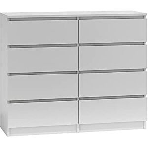 3XE LIVING Commode Blanche 8 Tiroirs - Meuble de rangement - Publicité 3XE LIVING Commode Blanche 8 Tiroirs - Meuble de rangement - Publicité