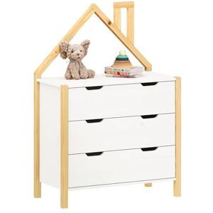 IDIMEX Commode Enfant ELANO en Bois Massif Coloris Naturel et Blanc avec 3 Tiroirs de Rangement, 84 x 120 x 41 cm, Meuble Chambre en Forme de Maison, Style Montessori, pour Fille ou garçon - Publicité IDIMEX Commode Enfant ELANO en Bois Massif Coloris Naturel et Blanc avec 3 Tiroirs de Rangement, 84 x 120 x 41 cm, Meuble Chambre en Forme de Maison, Style Montessori, pour Fille ou garçon - Publicité